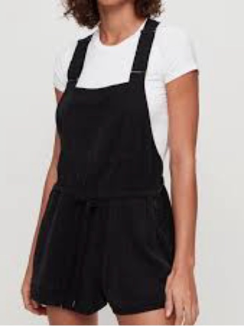 Aritzia Wilfred Free Beatriz Romper Short Overalls Black Lyocell XS